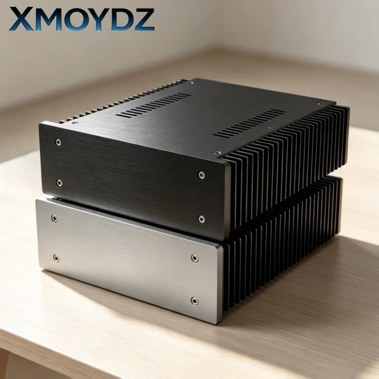 Speaker Enclosure - ตัวระบายความร้อนสองด้าน โครงเครื่องขยายเสียงไฮไฟทำจากอะลูมิเนียมทั้งหมด สำหรับประกอบเอง (DIY) เหมาะสำหรับแอมป์ขยายเสียง แอมป์หูฟัง