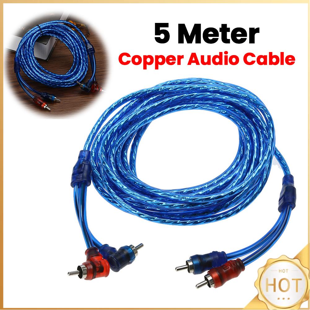 Audio Jumper Wire - สายเชื่อมต่อ RCA สำหรับตกแต่งรถยนต์ ความยาว 5 เมตร