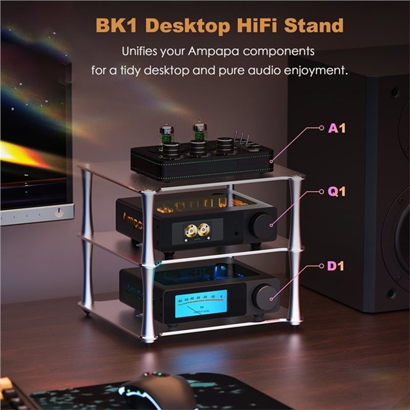 Audio Dac - BK1 ไฮไฟเดสก์ท็อปสำหรับ A1/D1 Q1 ขาตั้งอะลูมิเนียมสำหรับเครื่องขยายเสียงสเตอริโอสำหรับ DAC