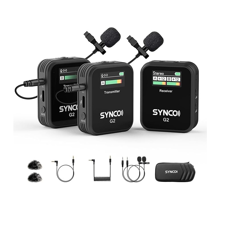 Condenser Microphone Kit - ไมโครโฟนไร้สาย SYNCO รุ่น G2(A2) 2.4G แบบคู่
