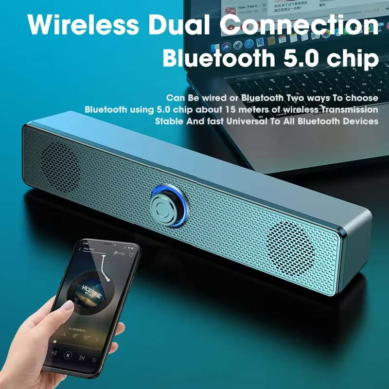 Woofer - บลูทูธ 5.0 4D ซาวด์บาร์แบบมีสายไร้สายสเตอริโอซับวูฟเฟอร์ลำโพงสำหรับ PC แล็ปท็อปคอมพิวเตอร์เกมโฮมเธียเตอร์ภาพยนตร์