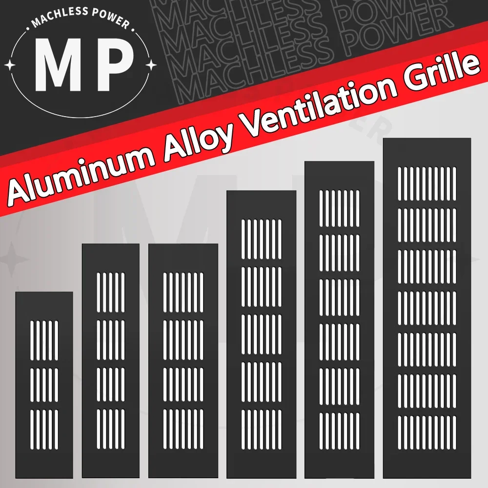 Ventilation Grille Aluminum - ตะแกรงระบายอากาศอะลูมินัมอัลลอย1ชิ้นตู้ช่องแอร์ผิวด้านสีดำควบคุมความชื้นกระจายกลิ่นอุปกรณ์ฮาร์ดแวร์