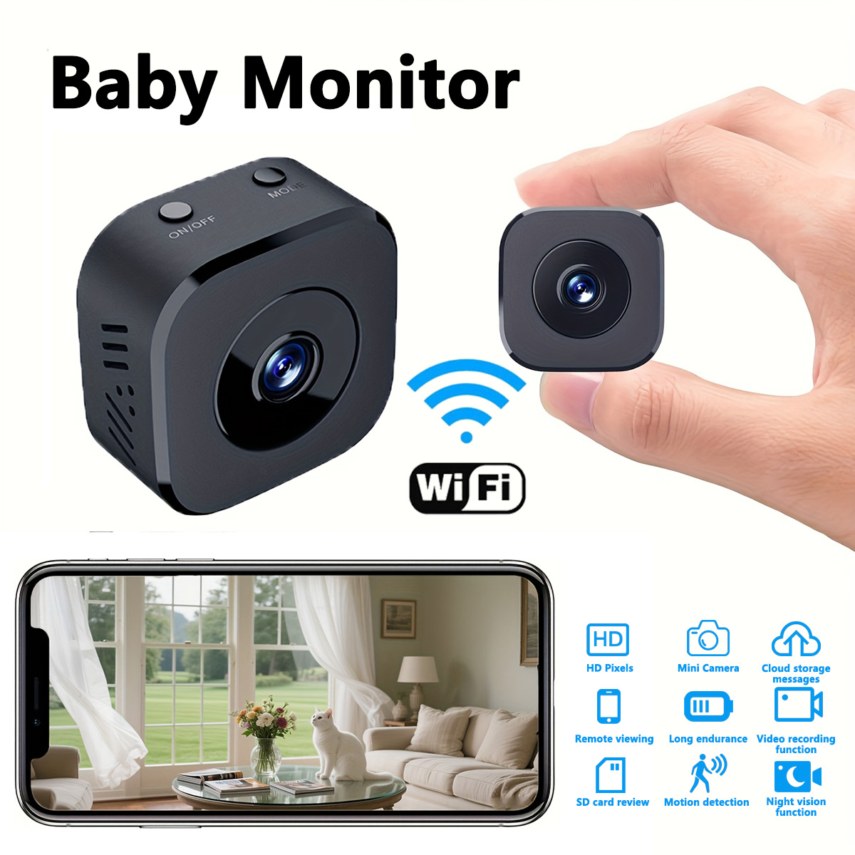 Usb Sound Card - 1080P HD Mini WiFi กล้องความปลอดภัยในร่มการเฝ้าระวังความปลอดภัย Baby
