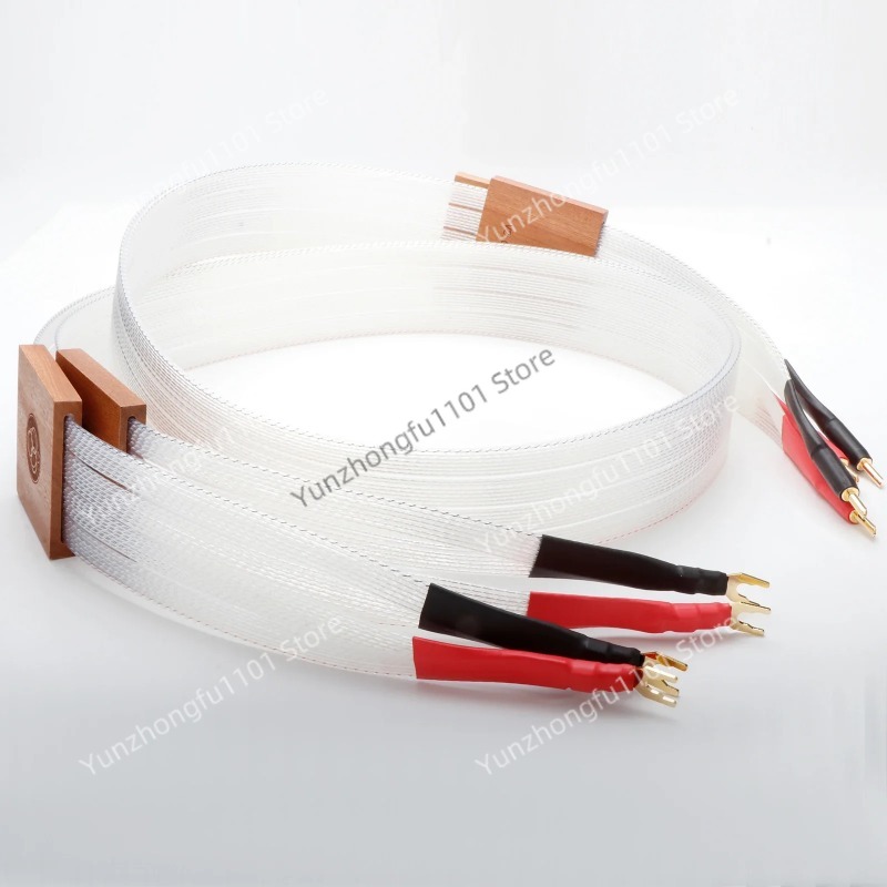 Banana Plug - สายลำโพงคู่แบบม้วน 8N OCC สายฮอร์นเคลือบเงิน สายลำโพงหุ้มฉนวน PTFE