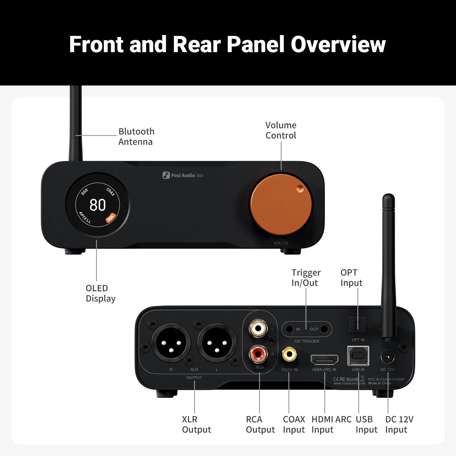 Audio Dac - Fosi Audio ZD3 สีฟ้า DAC แบบตั้งโต๊ะที่สมดุลอย่างสมบูรณ์แบบ