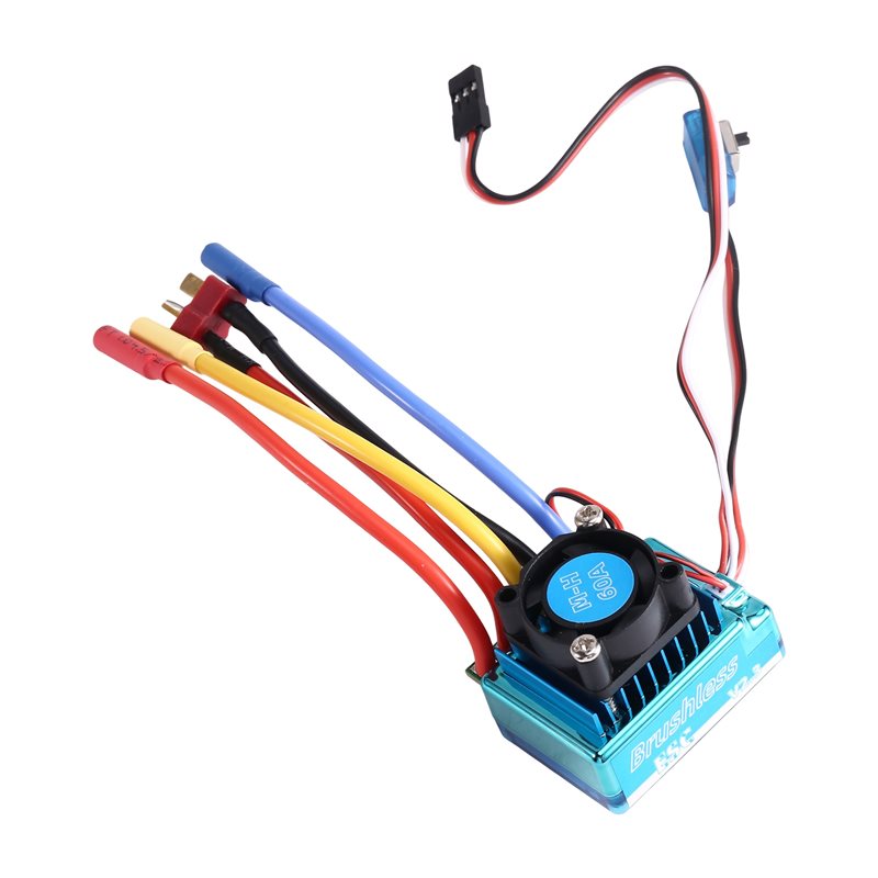 Banana Plug - MACH-60A ตัวควบคุมความเร็ว ESC แบบไม่มีแปรงพร้อมปลั๊ก T 4.0