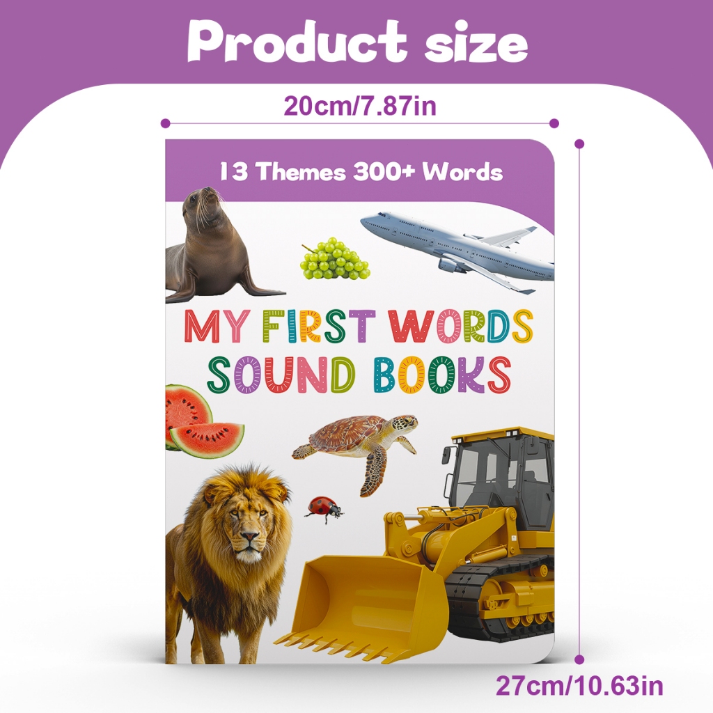 Subwoofer - หนังสือเสียงคำศัพท์แรกของฉันสำหรับเด็ก, 13 หัวข้อ 300+ คำศัพท์ประจำวัน, หนังสือภาพเรียนรู้คำศัพท์ภาษาอังกฤษเบื้องต้นสำหรับเด็กเล็ก