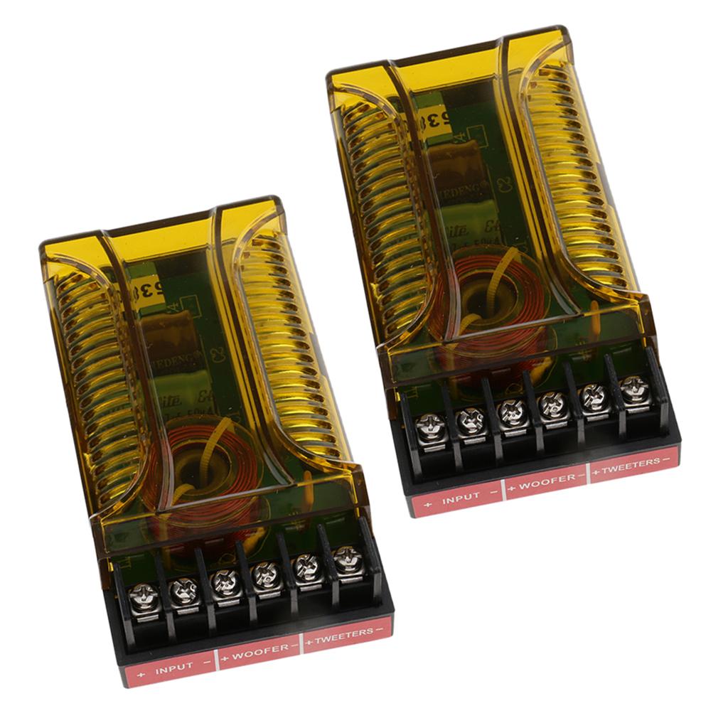 Speaker Crossover - ตัวกรองครอสโอเวอร์ลำโพง 120W ตัวแบ่งความถี่ 2 ทาง โลหะทนทานสำหรับเครื่องเสียงรถยนต์และโฮมเธียเตอร์