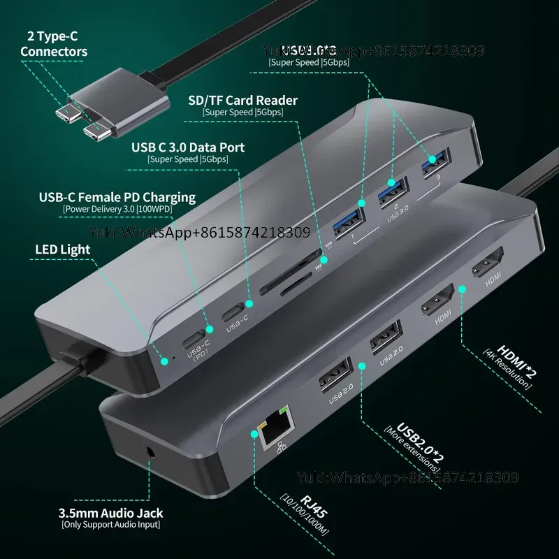 ฮับด็อกกิ้งสถานี 5 พอร์ต USB พ - Rj45 Jack บทวิจารณ์และราคา