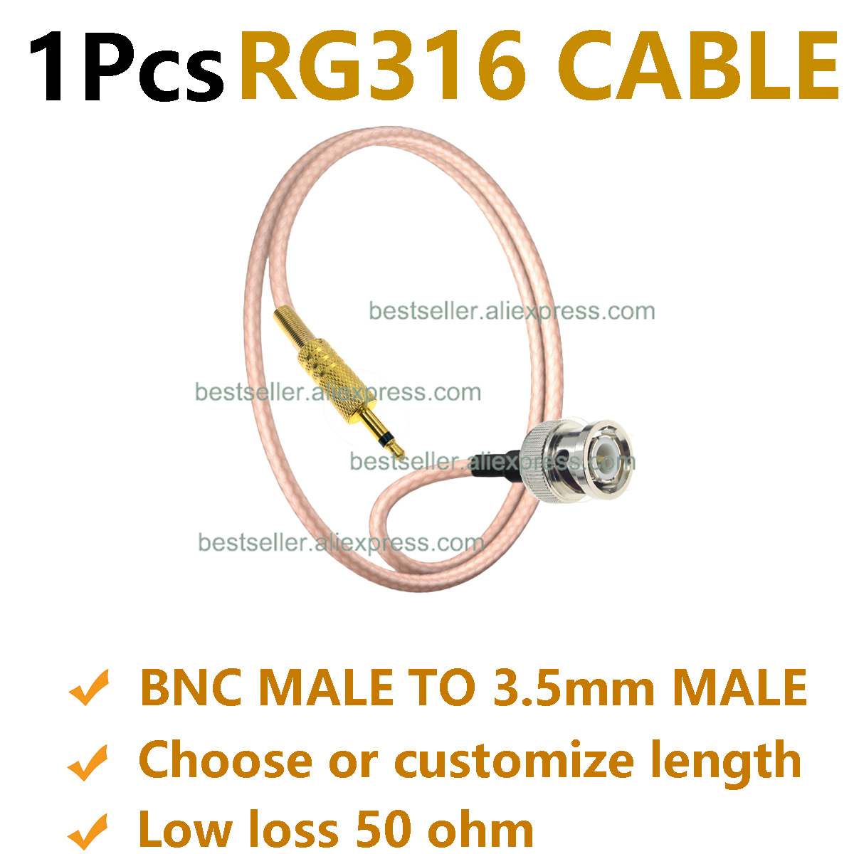 สายเชื่อมต่อ RG316 BNC ตัวผู้  - Audio Jumper Wire บทวิจารณ์และราคา
