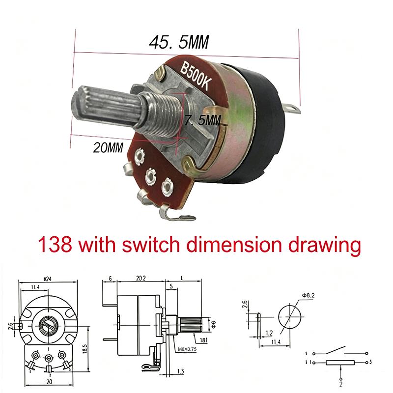 WH138-1 ตัวปรับความเร็วแบบปรับ - Potentiometer 10K บทวิจารณ์และราคา