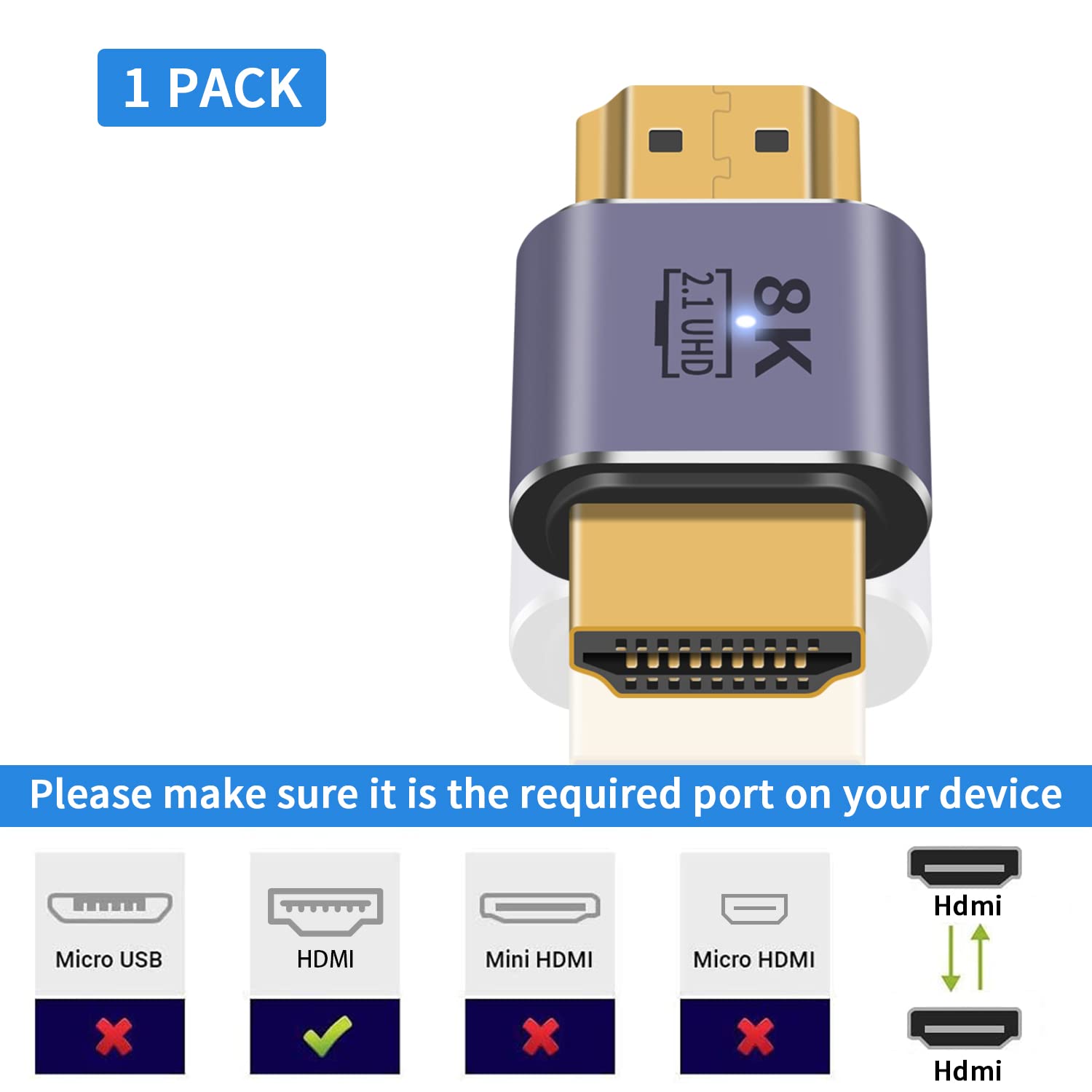 อะแดปเตอร์ HDMI ชายต่อชาย 8K,  - Mdi Cable บทวิจารณ์และราคา